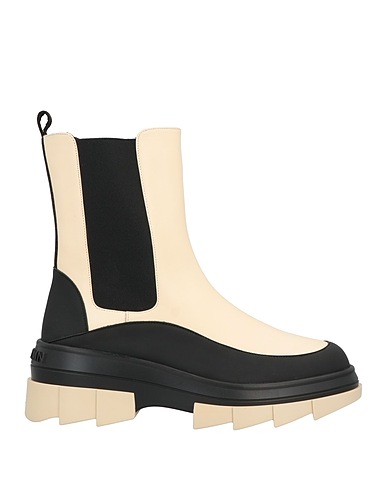 STUART WEITZMAN Ankle boot Ivory Soft Leather, Textile fibers