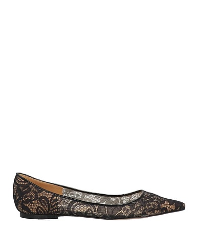 JIMMY CHOO Ballet flats Black Textile fibers, Soft Leather