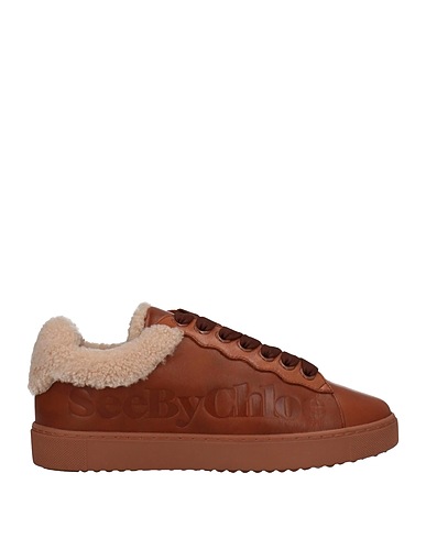 SEE BY CHLOÉ Sneakers Brown Calfskin, Shearling