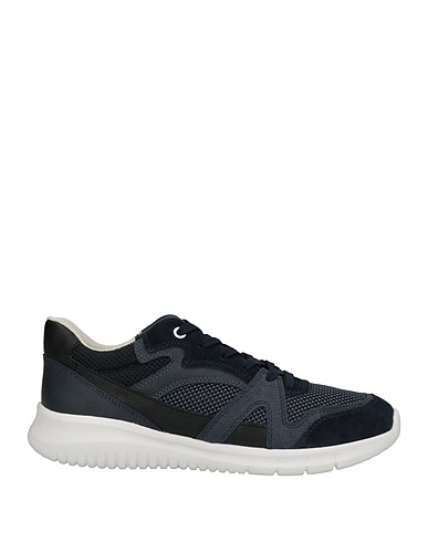 GEOX Sneakers Midnight blue Textile fibres, Leather