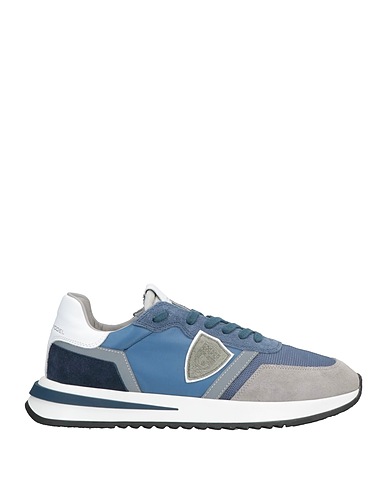 PHILIPPE MODEL Sneakers Slate blue Leather, Textile fibres