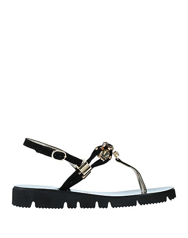 ROBERTO SERPENTINI Flip flops Black Leather