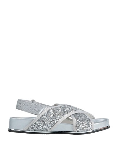 LIU •JO Sandals Silver Textile fibres, Other Fibres