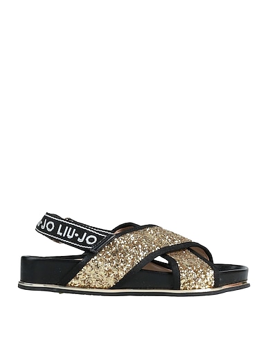 LIU •JO Sandals Gold Textile fibres, Other Fibres