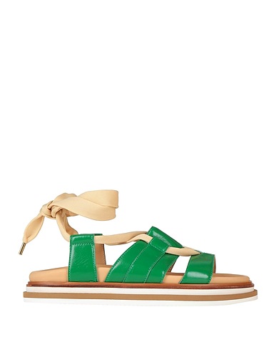 HOGAN Sandals Green Soft Leather