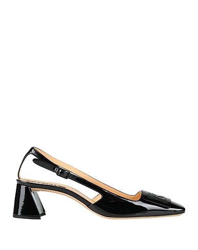 ROCHAS Pumps Schwarz Leder