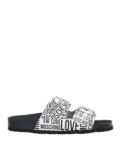 LOVE MOSCHINO Sandals White Soft Leather