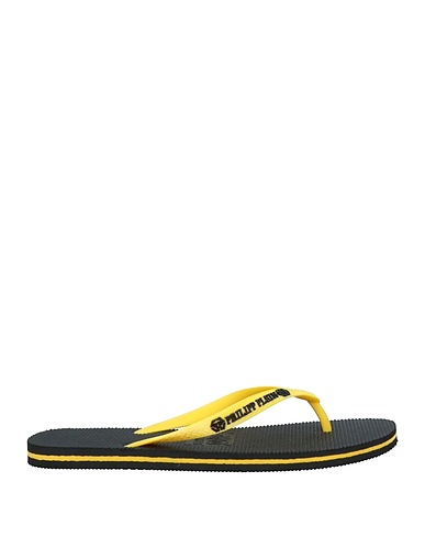 PHILIPP PLEIN Flip flops Yellow Rubber