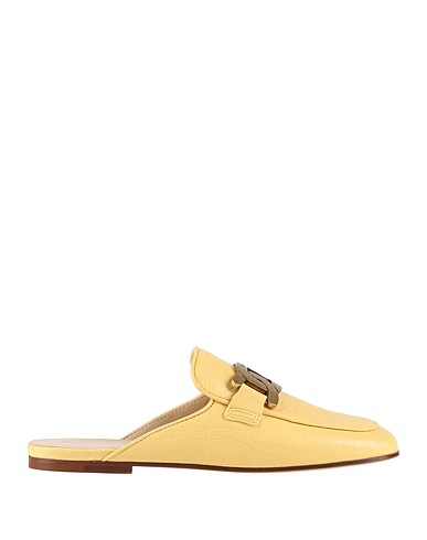 TOD'S Mules and clogs Pastel yellow Soft Leather