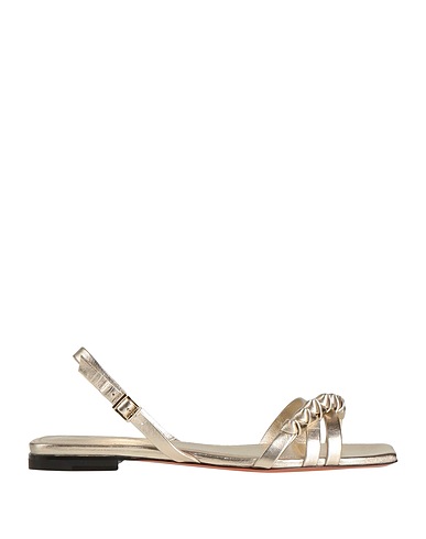 SANTONI Sandals Platinum Soft Leather