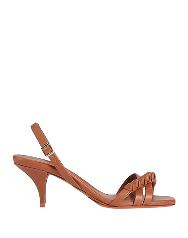 SANTONI Sandals Brown Soft Leather