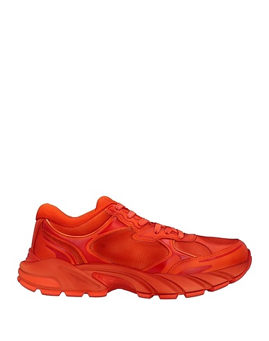 HERON PRESTON Sneakers Orange Soft Leather, Textile fibres