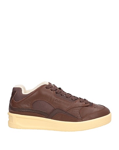 JIL SANDER Sneakers Brown Cow leather, Textile fibres