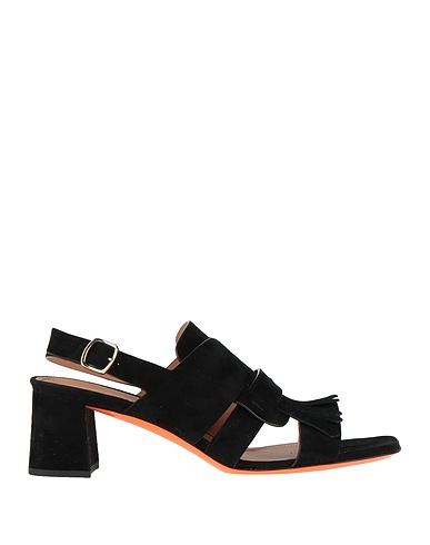 SANTONI Sandals Black Leather