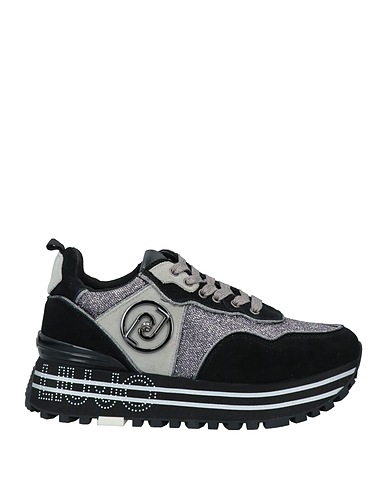 LIU •JO Sneakers Black Cow leather, Textile fibres