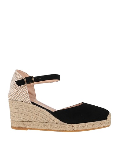 KANNA Espadrilles Black Leather, Textile fibers