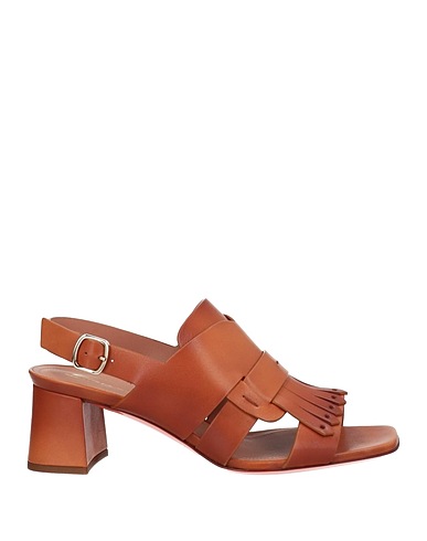 SANTONI 샌들 탠 가죽