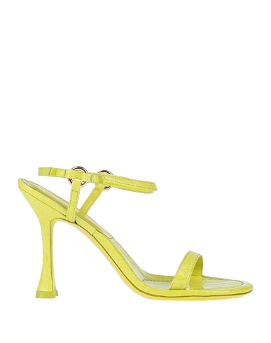 BY FAR Sandals Lime green Soft Leather