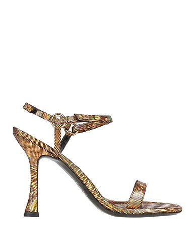 BY FAR Sandals Bronze Soft Leather