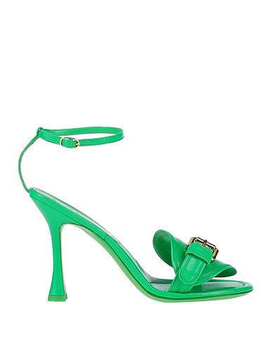 BY FAR Sandals Green Soft Leather