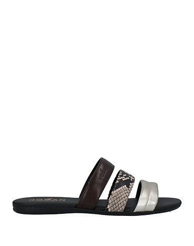 HOGAN Sandals Silver Soft Leather