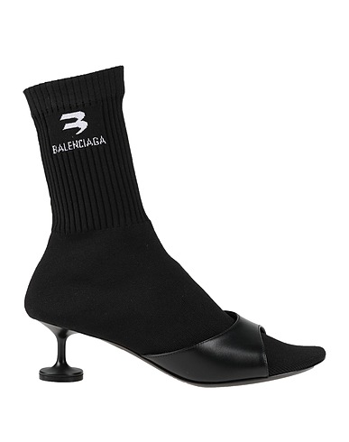 BALENCIAGA Ankle boot Black Soft Leather, Textile fibres