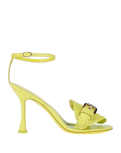 BY FAR Sandals Lime green Soft Leather