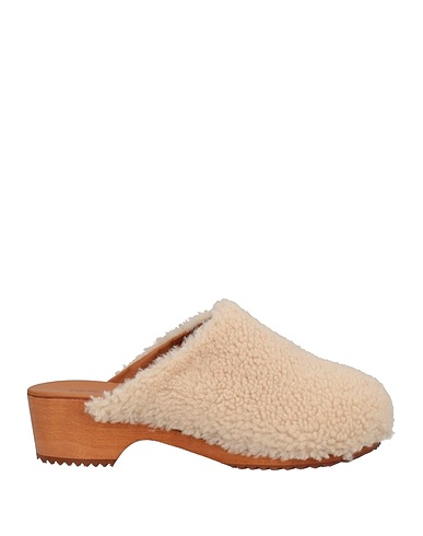 FIGURE DECORATIVE Mule e zoccoli Beige Fibre tessili, Pelle