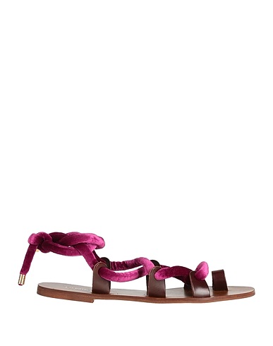 TAMIKA COUTURE Flip flops Plum Textile fibres, Leather