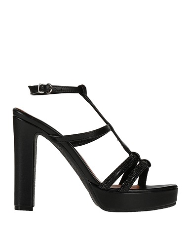 LORENZO MARI Sandals Black Textile fibres