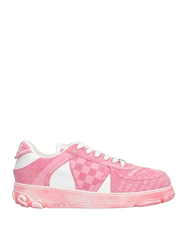 GCDS Sneakers Pink Soft Leather, Textile fibres