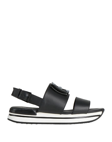 HOGAN Sandals Black Soft Leather