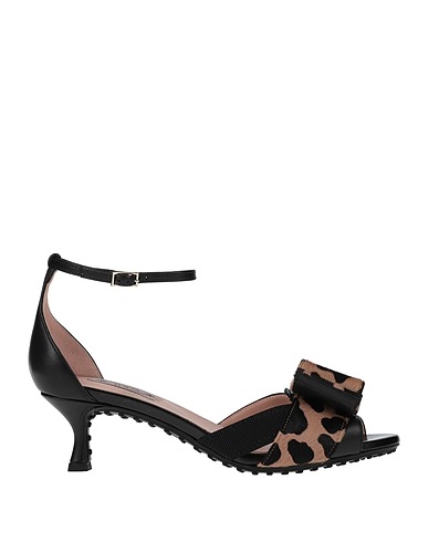 ALESSANDRO DELL'ACQUA x TOD'S Sandalen Schwarz Leder, Gewebefasern