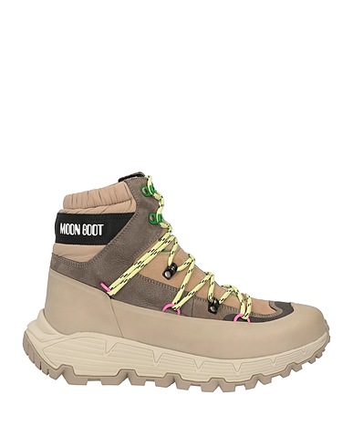MOON BOOT Stivaletti Grigio Pelle, Fibre tessili