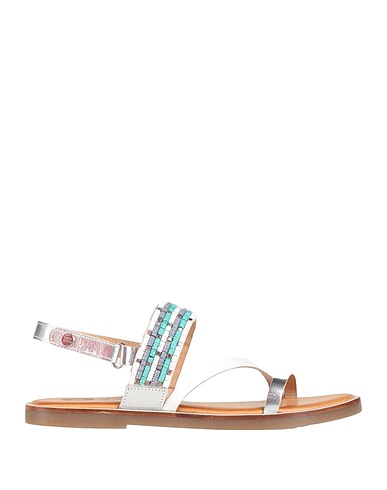 GIOSEPPO Sandals Silver Soft Leather, Textile fibres