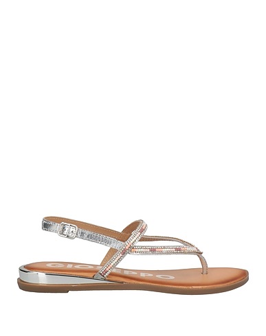 GIOSEPPO Flip flops Silver Soft Leather