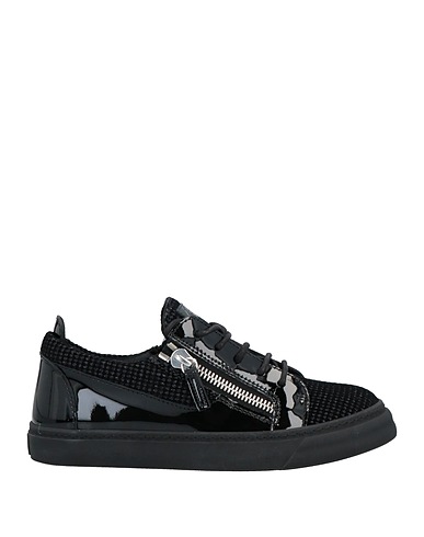 GIUSEPPE ZANOTTI Sneakers Black Leather, Textile fibres