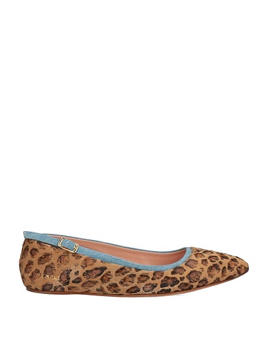 HIDNANDER Ballerinas Kamel Leder, Gewebefasern