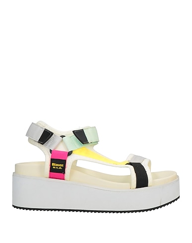 BLAUER. Sandals White Textile fibres