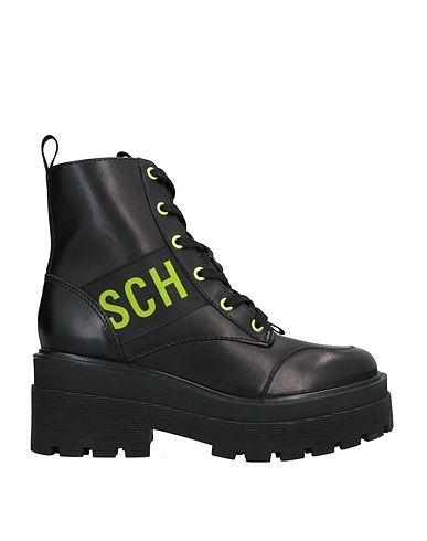 SCHUTZ Ankle boot Black Soft Leather, Textile fibres