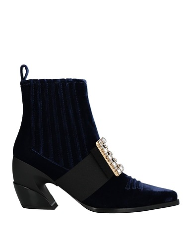 ROGER VIVIER Ankle boot Blue Textile fibres
