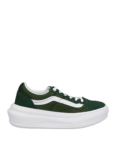 VANS Sneakers Dark green Leather, Textile fibres