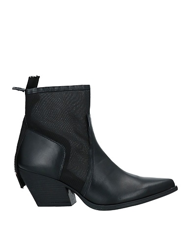 TOSCA BLU Ankle boot Black Leather, Textile fibres