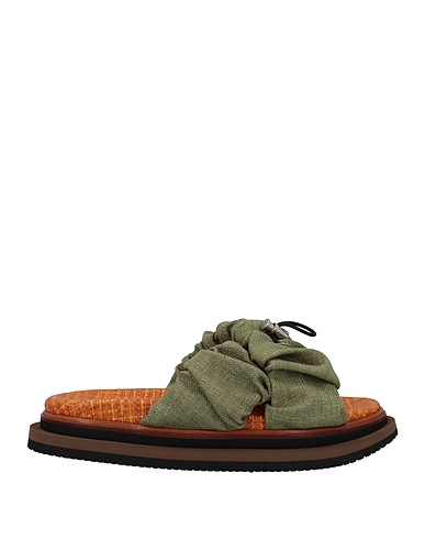 HOGAN Sandals Military green Textile fibres