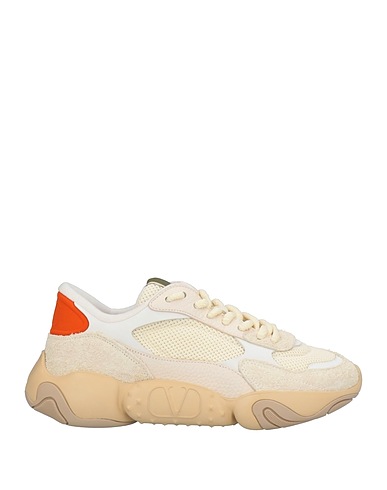 VALENTINO GARAVANI Sneakers Beige Leather, Textile fibers