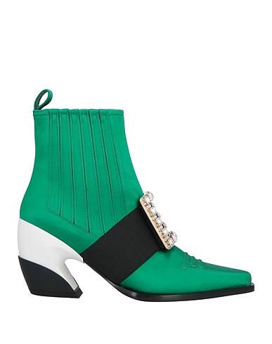 ROGER VIVIER Ankle boot Emerald green Textile fibres