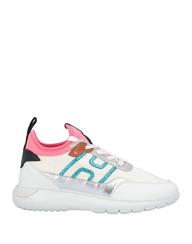 HOGAN Sneakers White Soft Leather, Textile fibers