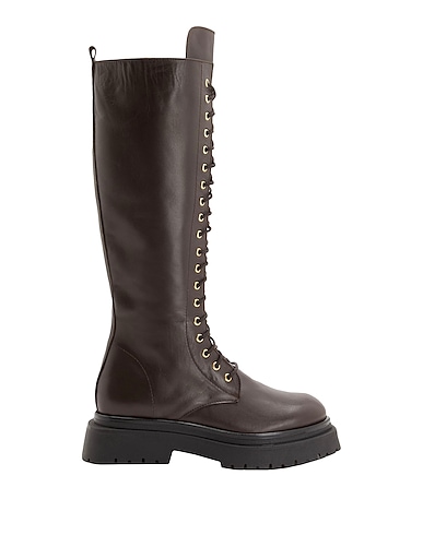 8 by YOOX Boots LEATHER WESTERN OVER-THE-KNEE BOOTS
 Dark brown 100% Calfskin
