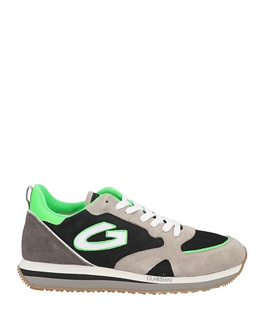 ALBERTO GUARDIANI Sneakers Light grey Leather, Textile fibres