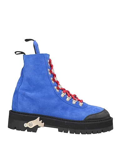 OFF-WHITE™ 미들 부츠 블루 가죽